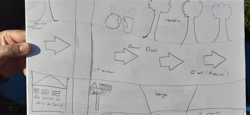 Dessin paysage rivière
