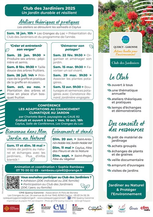 Club des Jardiniers Programme 2025