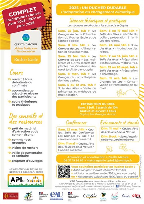 Rucher Ecole Programme 2025_ COMPLET
