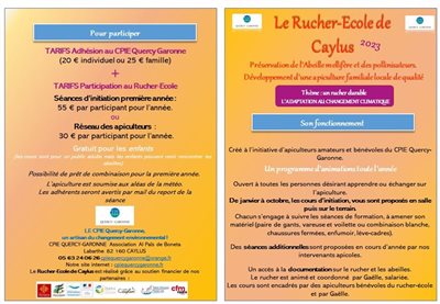 Infos Rucher-Ecole Cayslus 2023