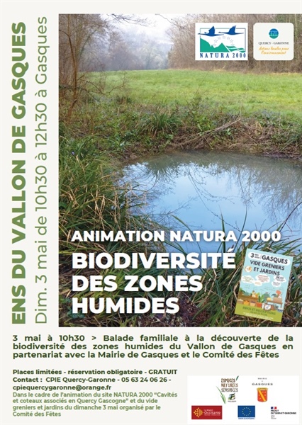 Balade Biodiversité Zones Humides Dimanche 3 mai à Gasques