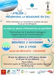 Atelier : Préservons la ressource en eau Mercredi 2 novembre-Caussade- 14h à 17h30