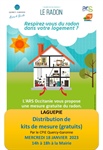 Distribution de kits de détection du Radon : Mercredi 18 janvier 2023 à la Mairie de Laguépie de 14h à 18h