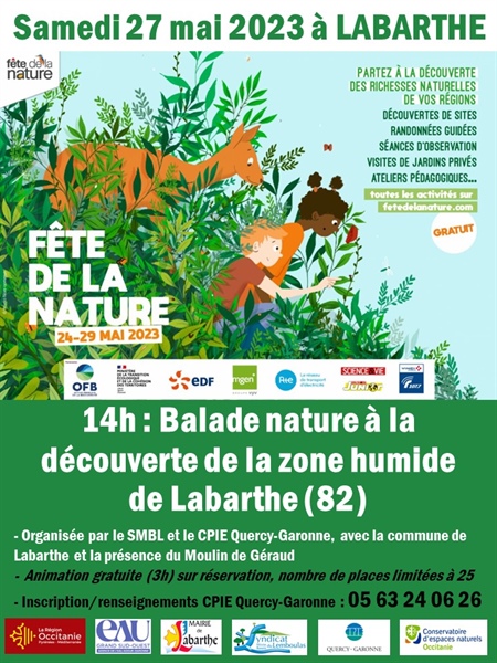 Balade nature à la découverte de la zone humide de Labarthe : Samedi 27 mai 14h