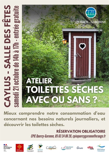 ATELIER Toilettes sèches : avec ou sans ? Samedi 21 octobre Caylus 14h à 17h
