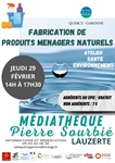 ATELIER SANTE-ENVIRONNEMENT : Fabrication de produits ménagers naturels. Jeudi 29 février de 14h à17h30 à Lauzerte