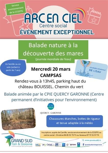 BALADE NATURE A LA DECOUVERTE DES MARES : Mercredi 20 mars - Campsas