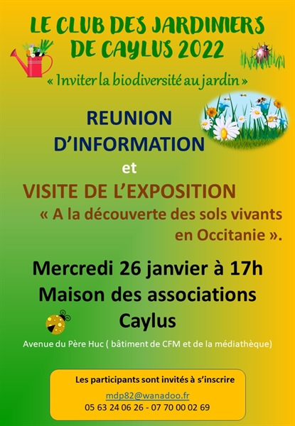 Club des jardiniers : première réunion et visite de l'exposition "A la découverte des sols vivants en Occitanie"